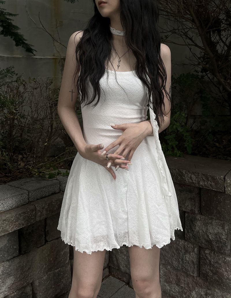 flared scarf mini dress (2color)