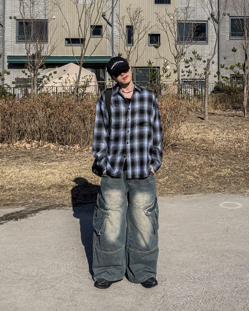 Mader Cut Cargo Denim Pants