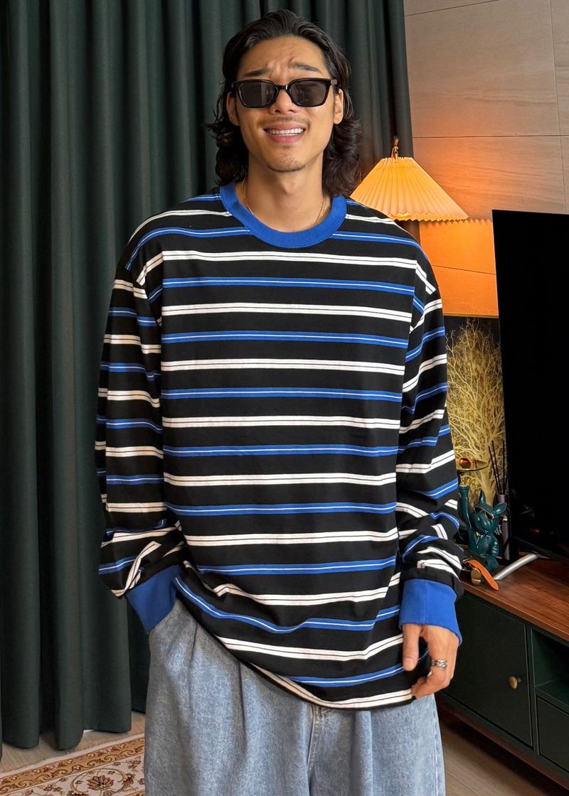 Striped Crown Long Sleeve 3COLOR