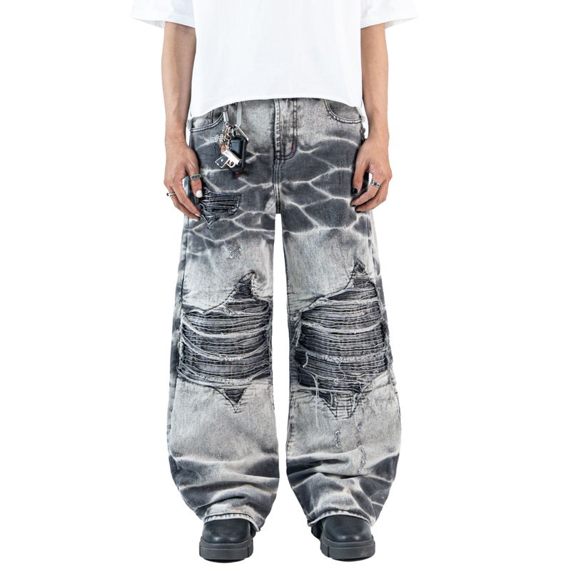H1 Baggy Tri Biker - Acid Grey - Celana Jeans