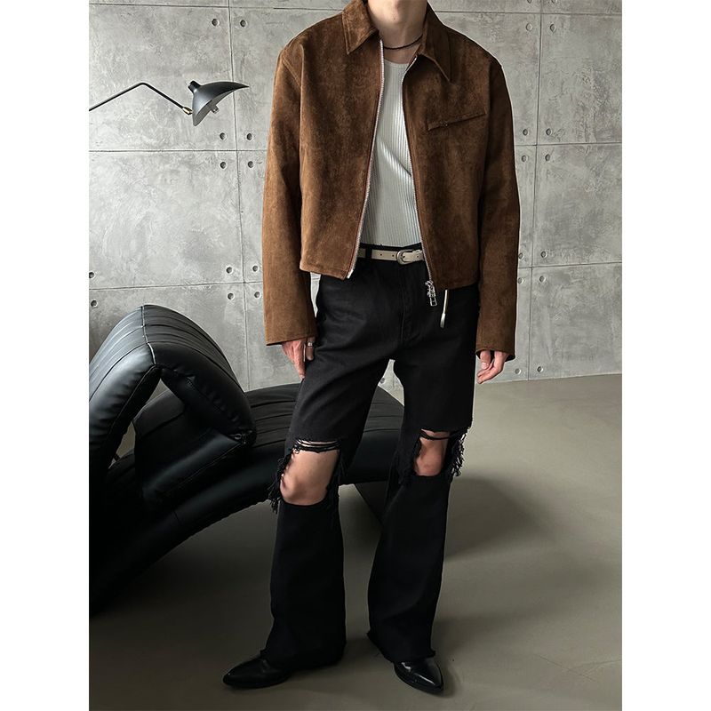 [F/W] Suede crop jacket (2color)