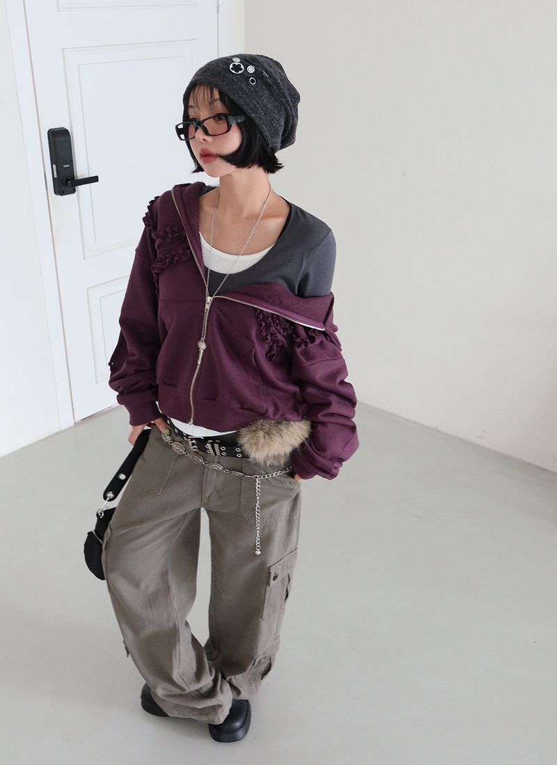 Kitchen button shirring drape beanie