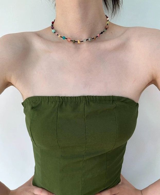 Mixed color gemstone necklace