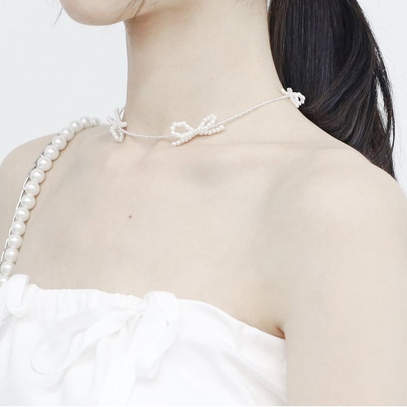 LaLuna Ribbon Bead Necklace