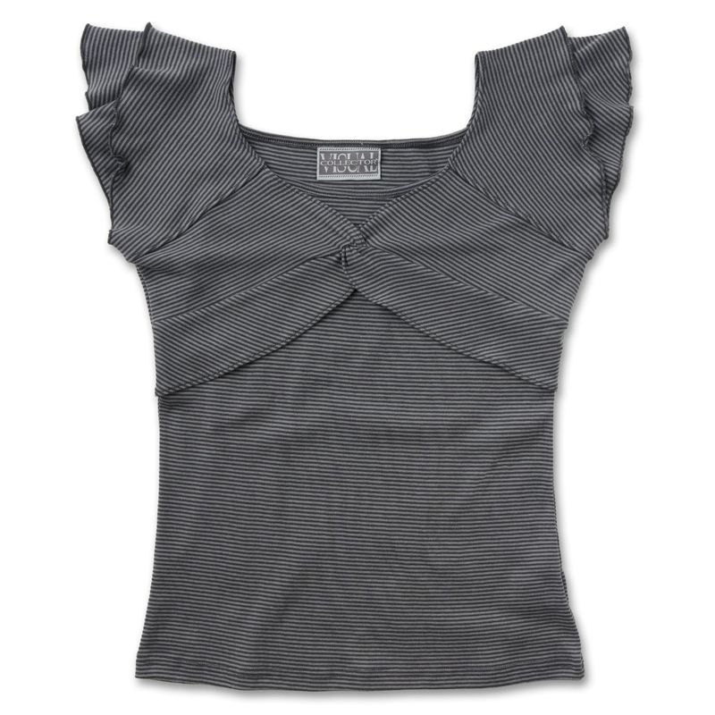 VISUAL COLLECTOR（ビジュアルコレクター）の「Drape Stripe Tee [Gray]（Tops）」