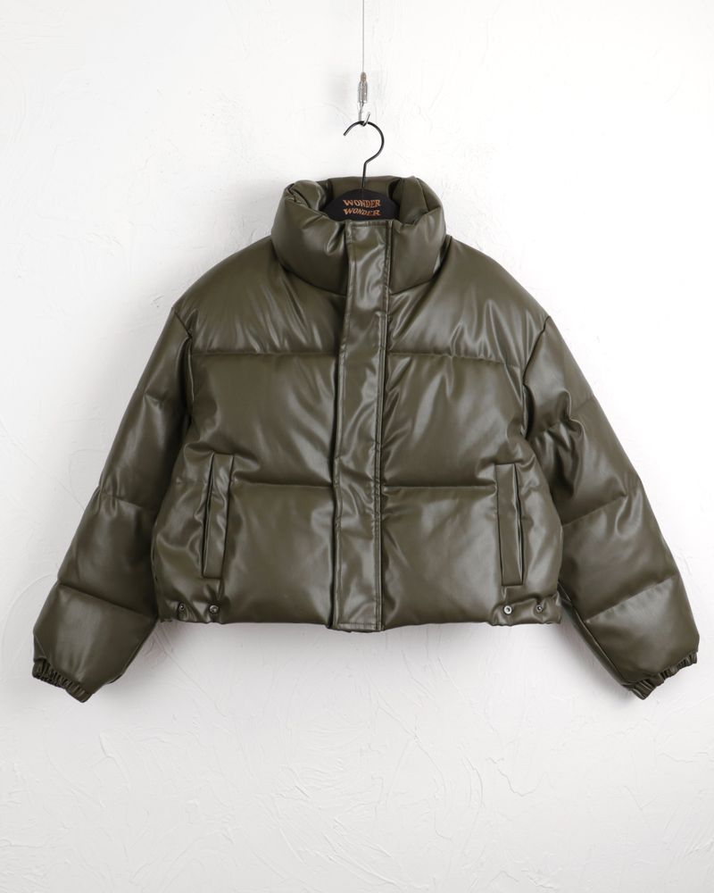 4color] マレムレザースナップクロップショートパディング