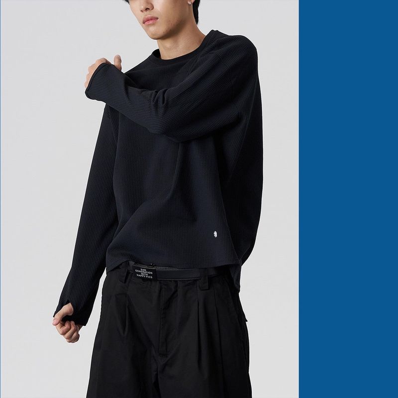FMACM Quick-Dry Waffle-Weave Long-Sleeve T-Shirt