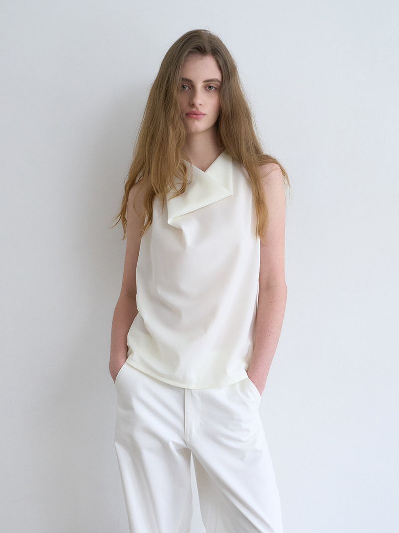 Celine cowl blouse (Cream)