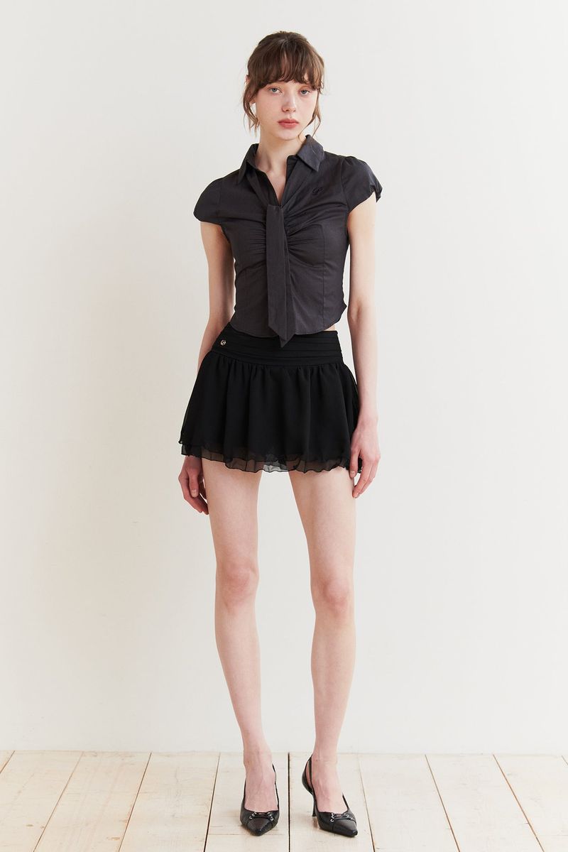 JADE SCARF SHIRT charcoal