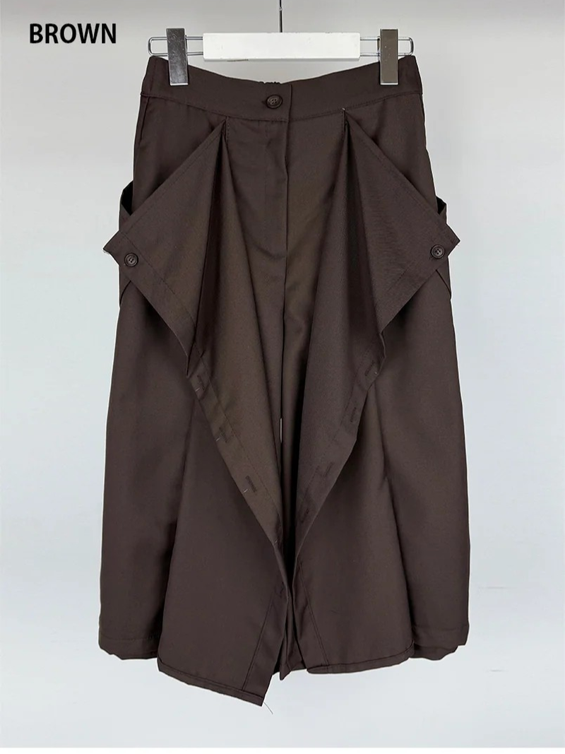 BUTTON TWO-WAY BERMUDA SLACKS (3C)