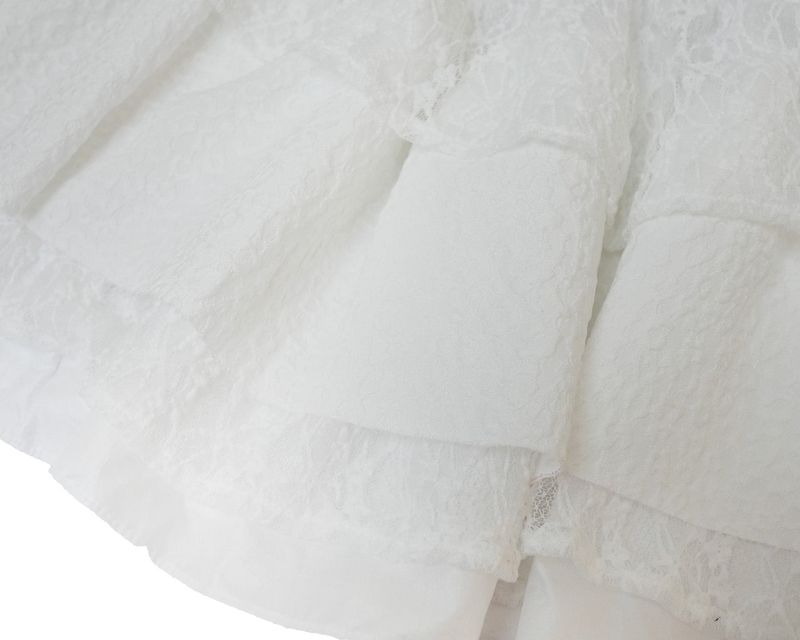 leo lace can-can skirt / white