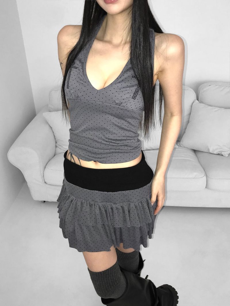 hisoka halter cross top(4 color) 