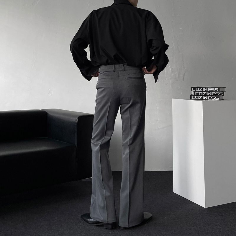 MG649 Belt Flared Fit Slacks (3 colors)