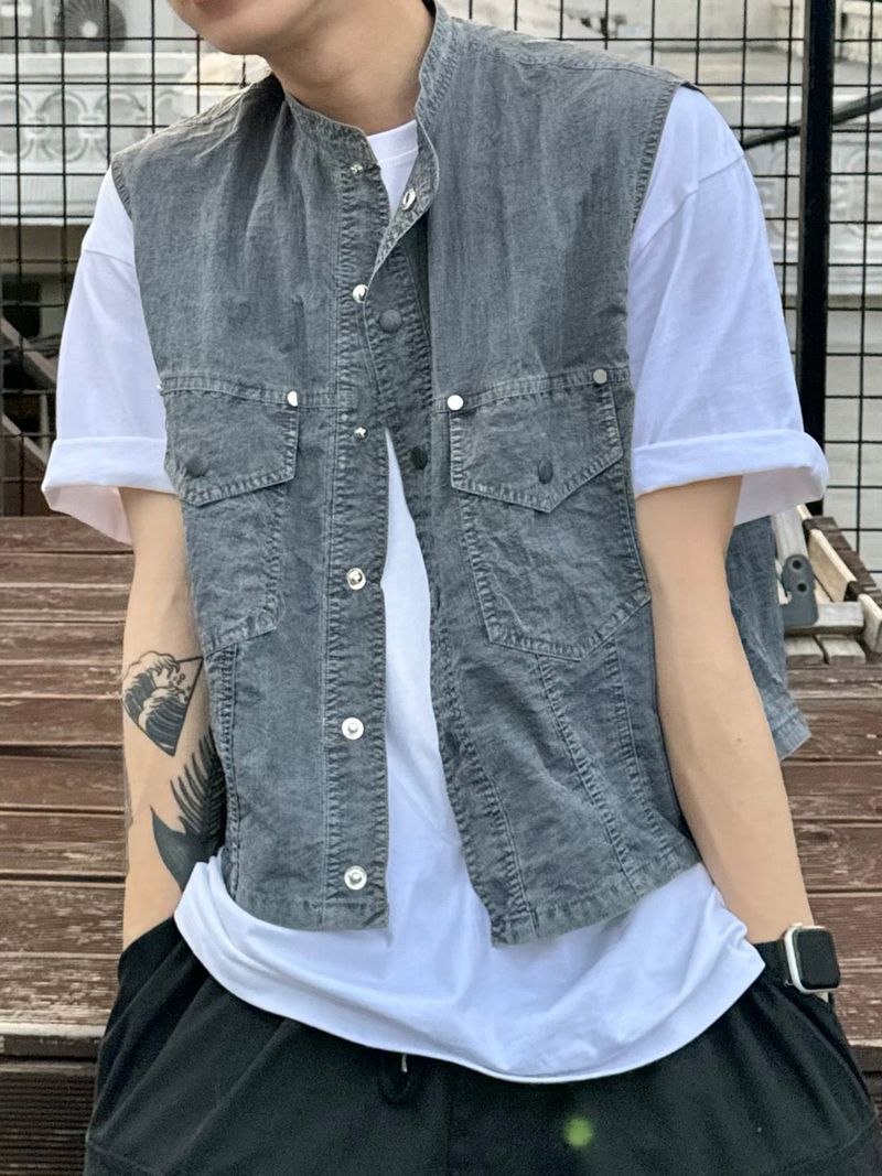 Cropped pigment vest 2C