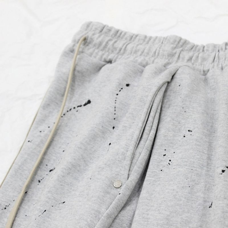 painting side tuck string sweat pants