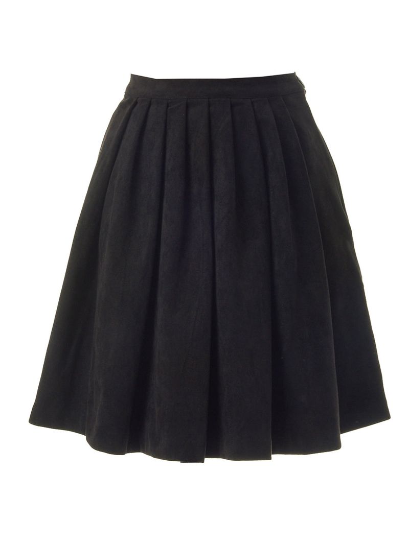 TUCK PLEATS MINI SKIRT_BLACK