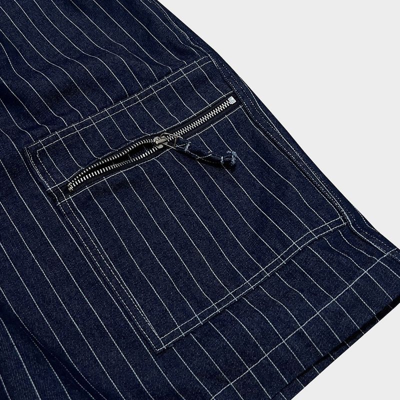stripe denim shorts_blue