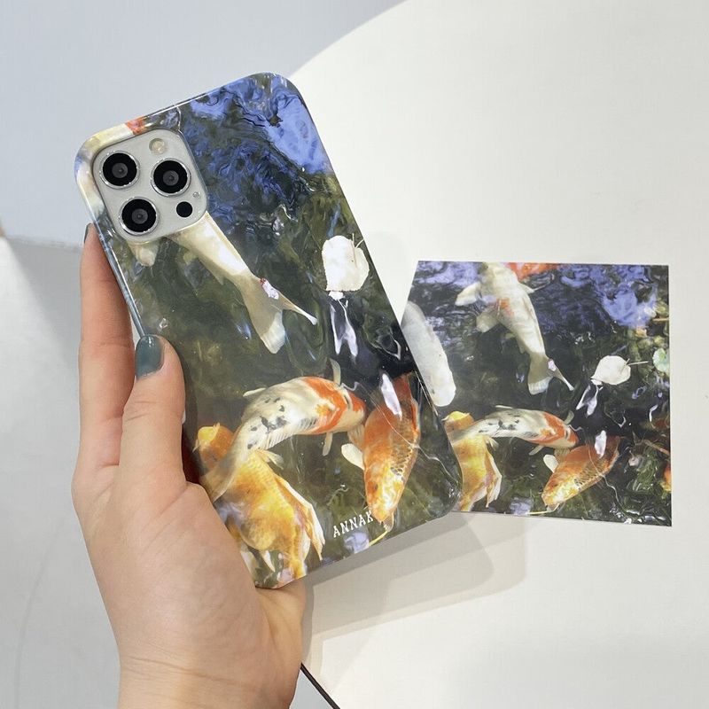 [purple sunlight koi goldfish hard case]