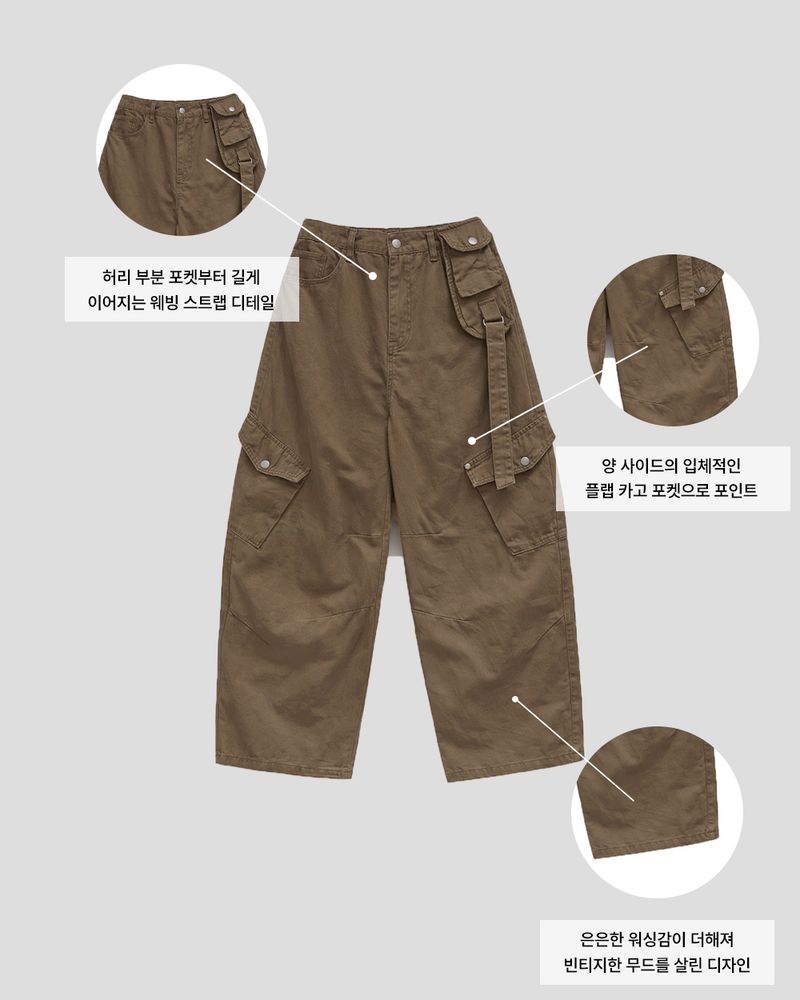 Rawden strap wide cargo pants