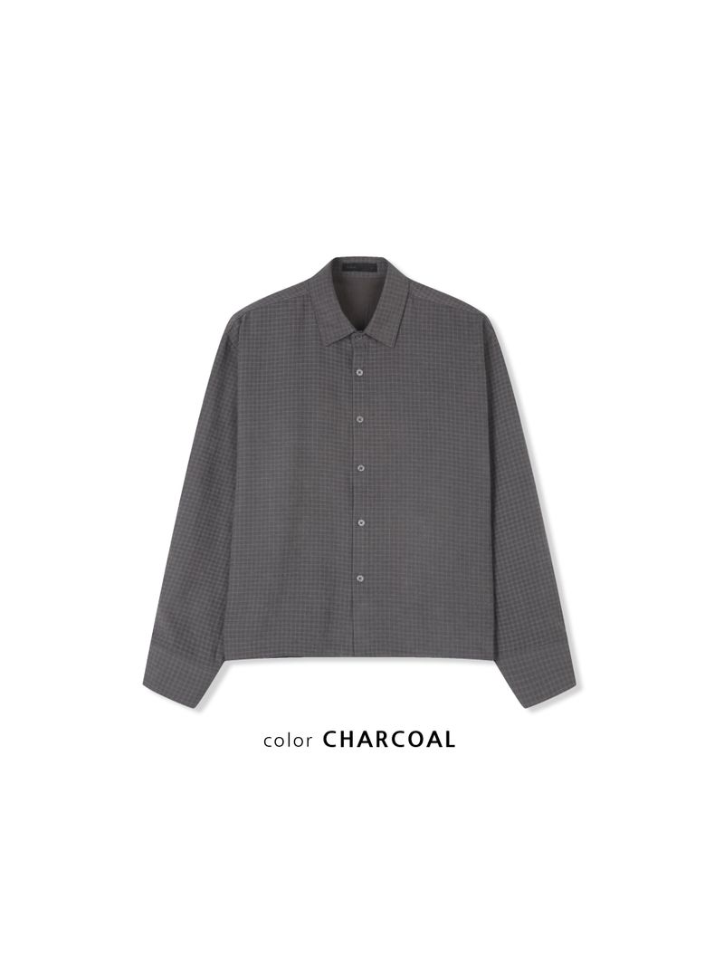 Edge Winter Cropped Check Shirt (2 Colors)