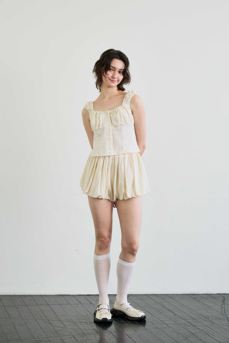 CUDDLY BALLOON SKIRT PANTS / BEIGE