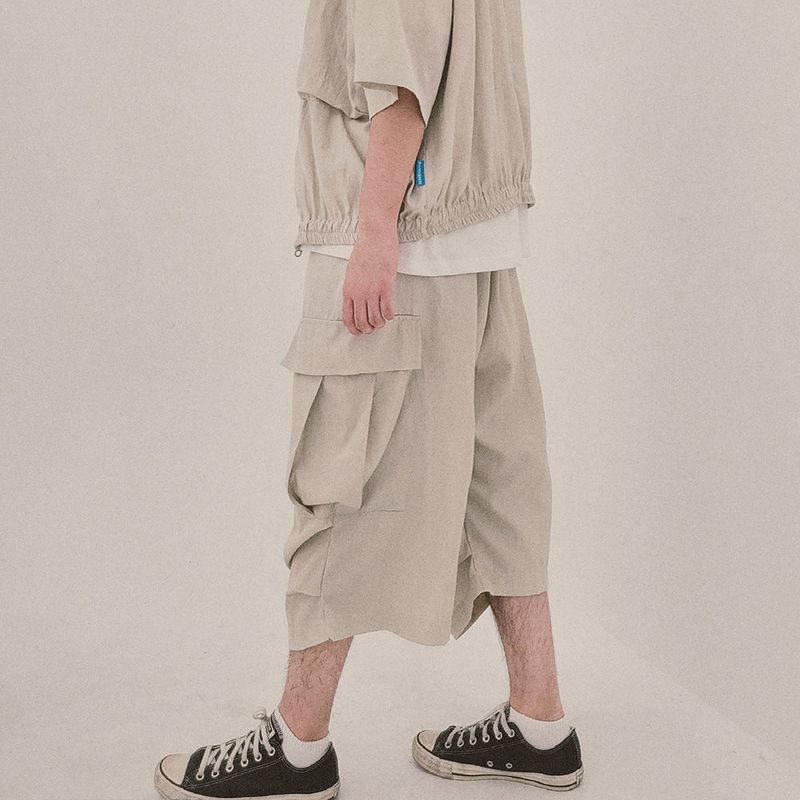street shape capri shorts_beige