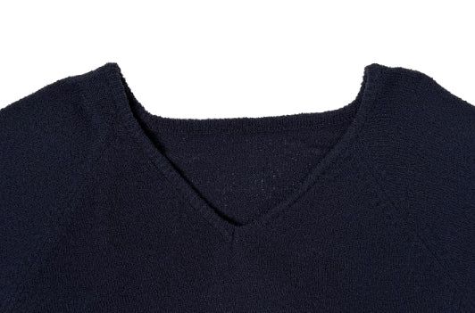 Trin Linen V-neck Raglan Loose Knit