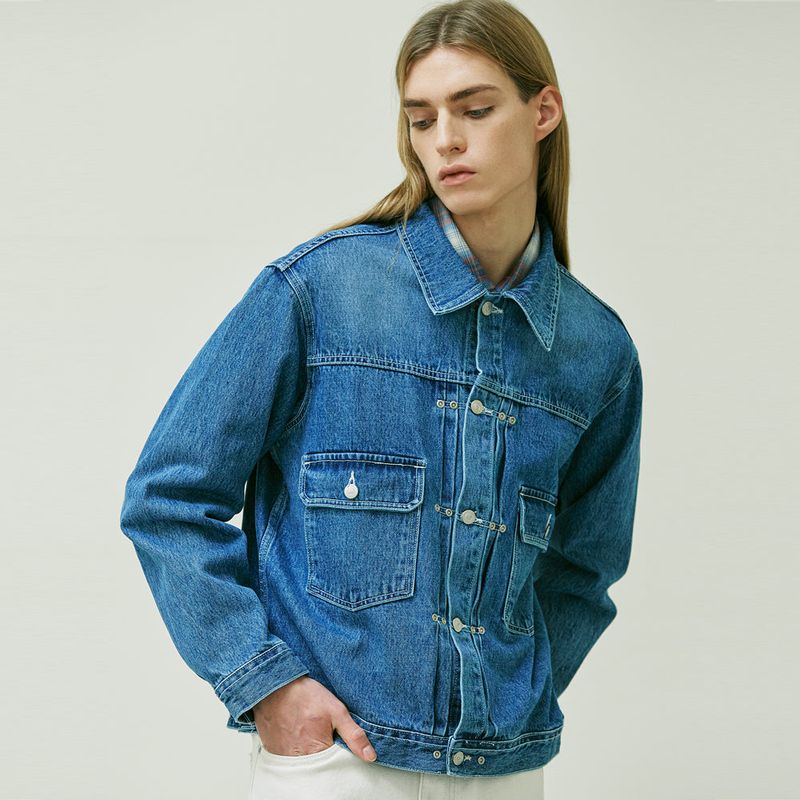 RIVETED 2ND TYPE DENIM JACKET BLUE
