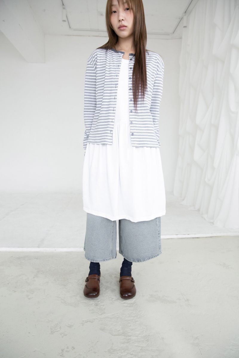light washing bermuda denim pants