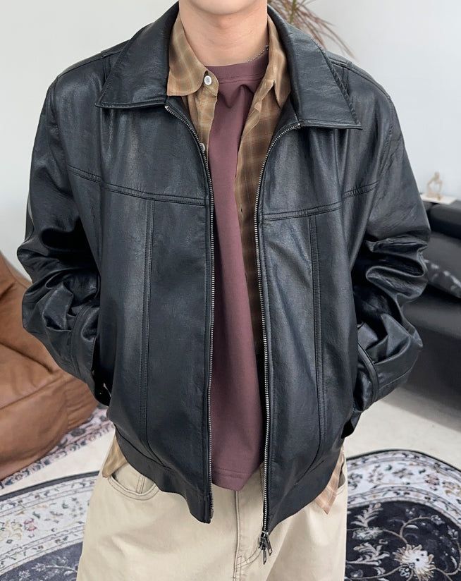 Mayden Crop Leather Jacket