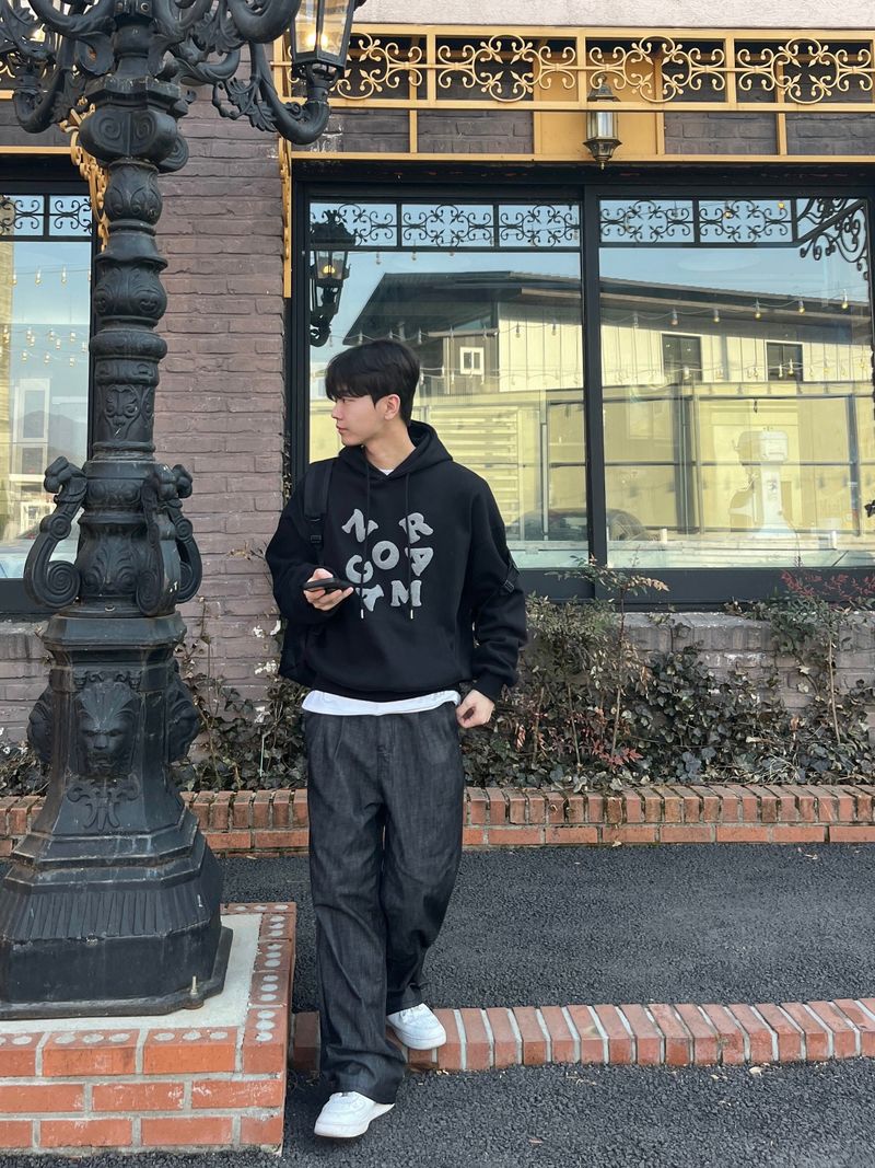 Alphabet embroidered Hooded