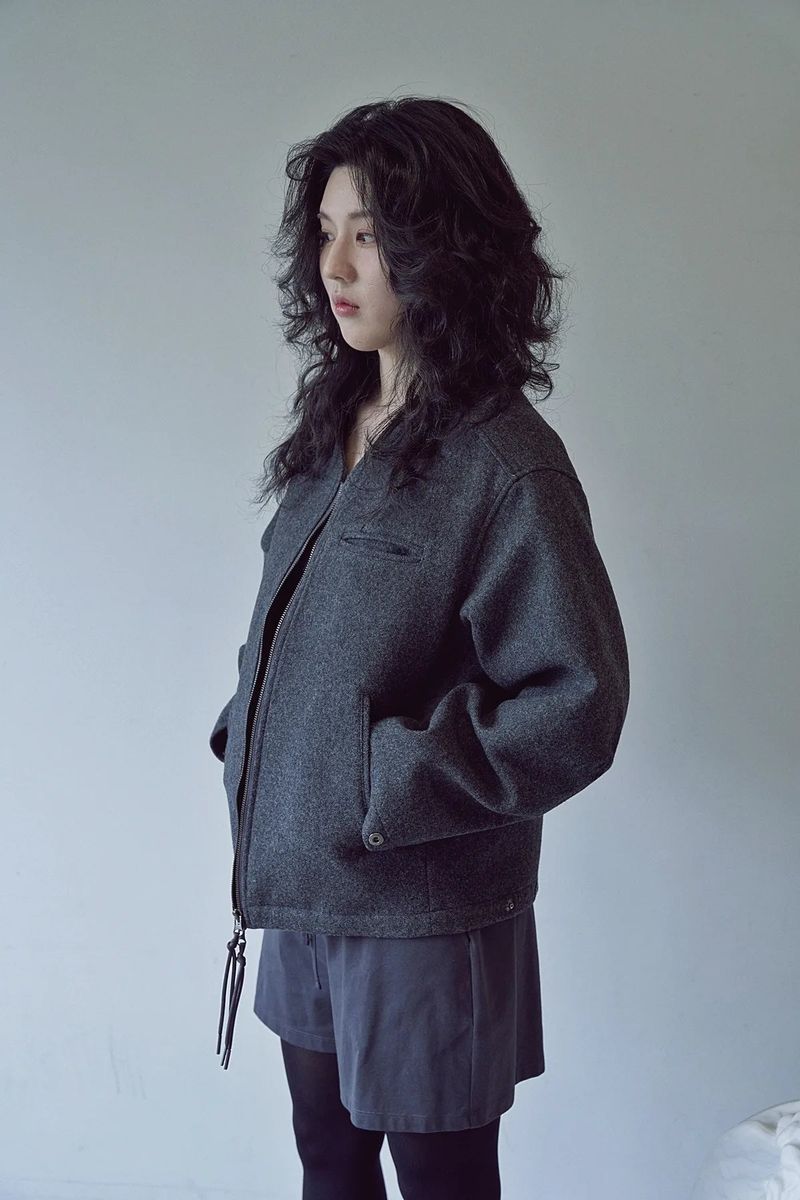 PURE-WOOL 90 Y ZIP-UP JACKET (Charcoal)