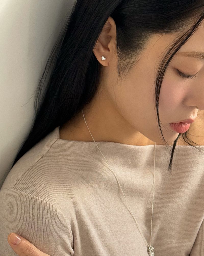 Sorbet heart earring (silver)