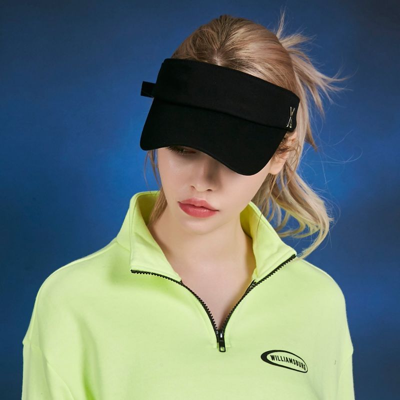 Stud logo over fit sun-visor cap Black