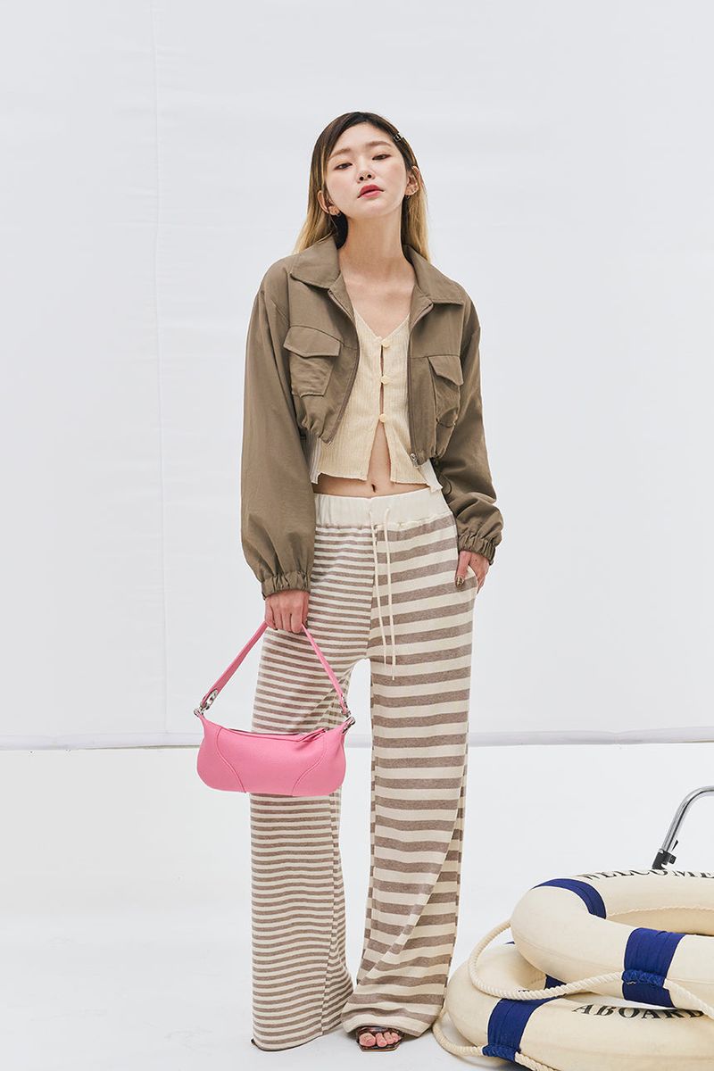 Core string bomber jacket jk (2 colors)