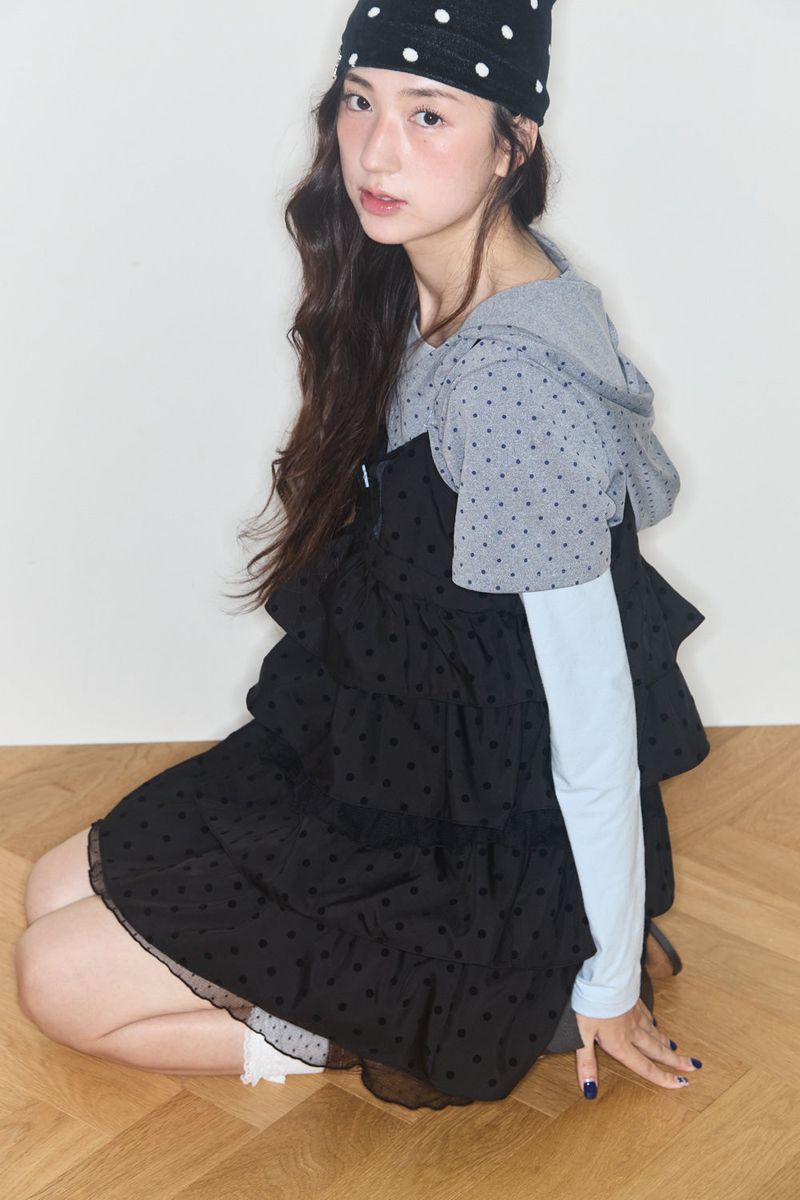 SHAKIRI(シャキリ)の「CHOCOLAT CANCAN DOT DRESS (BLACK)(Dresses)」