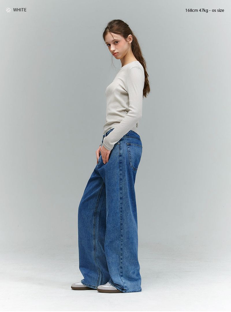 SLIP SHEER WAVE LONGSLEEVE [WHITE]
