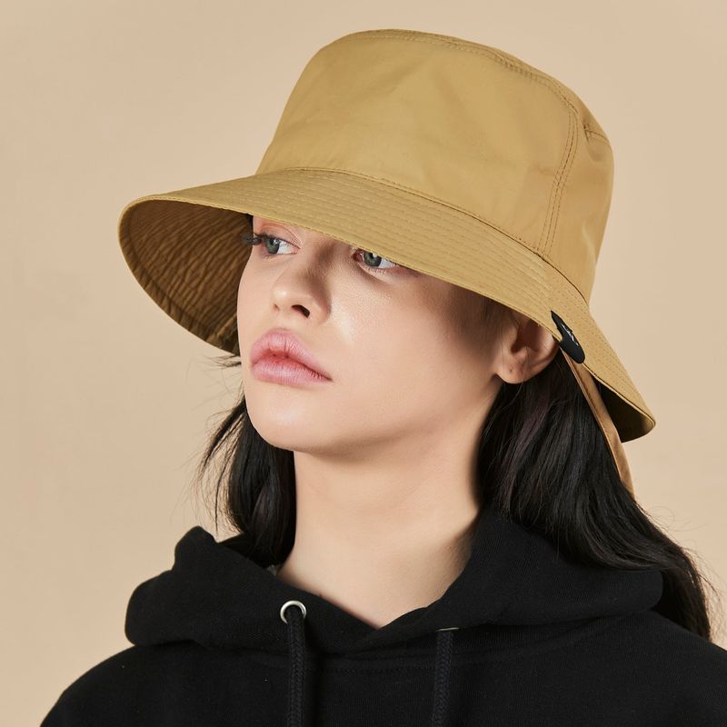 Waterproof String Bucket Hat Beige