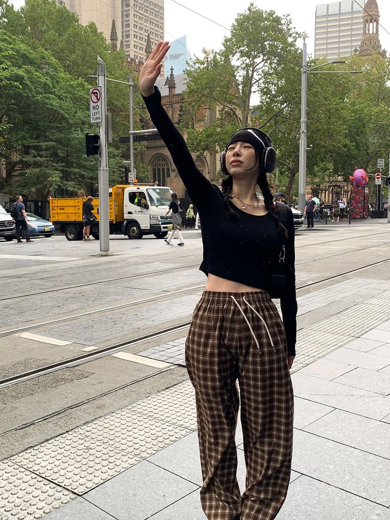 [MADE] Vino Checkered Banded Waist Pants