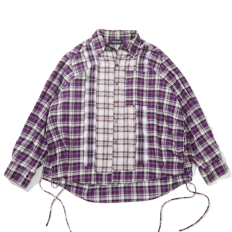 PLATEAU STUDIO(プラテウスタジオ)の「oversized splice flannel shirt(Tops)」