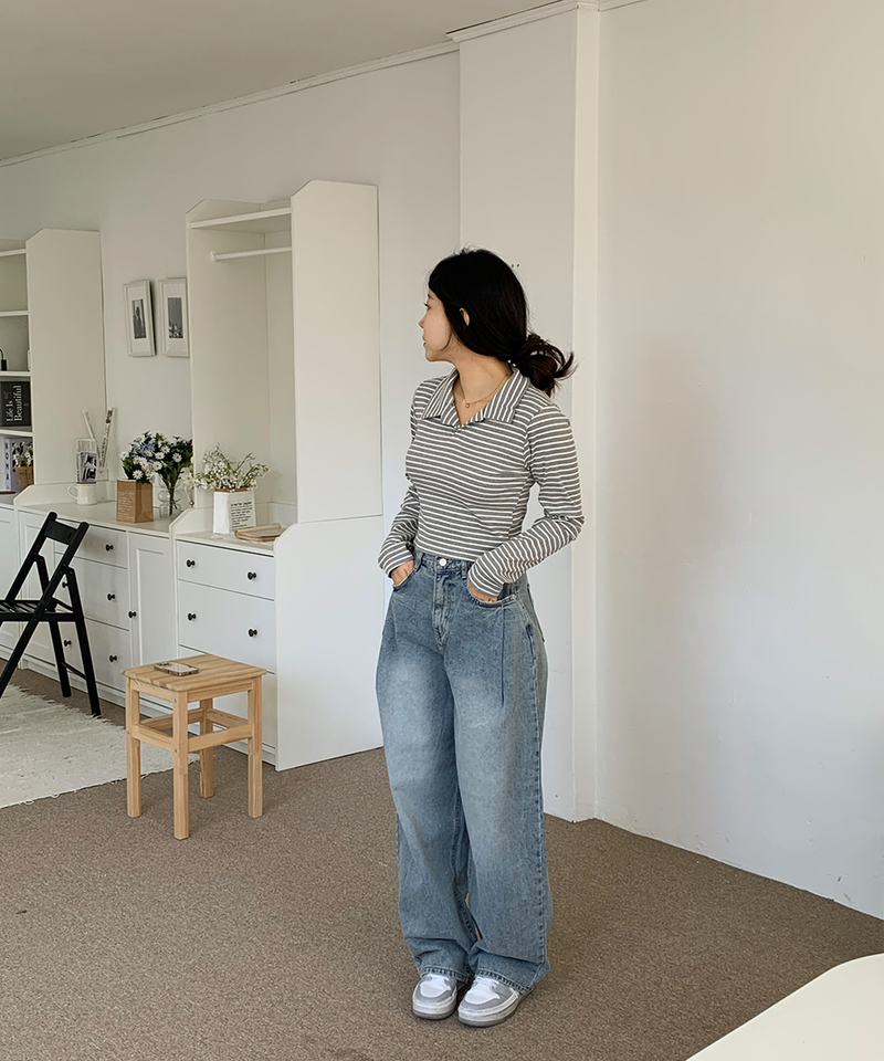 one-pintuck hip pants