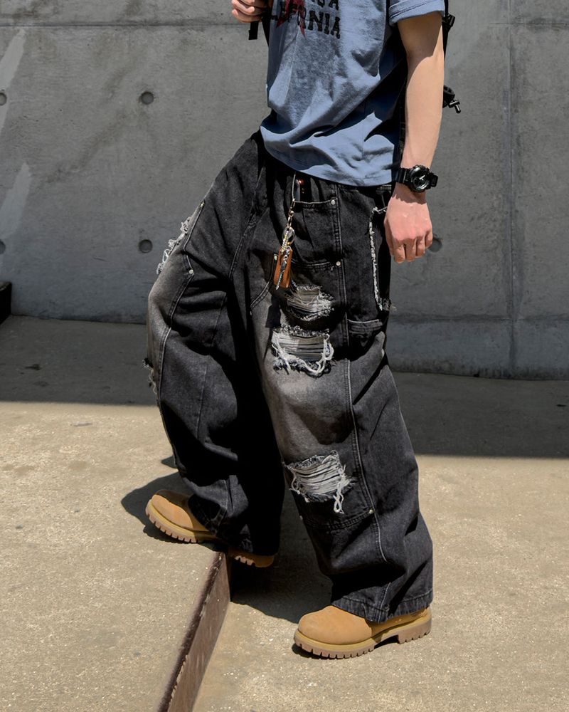 Devon Carpenter Wide Distressed Denim