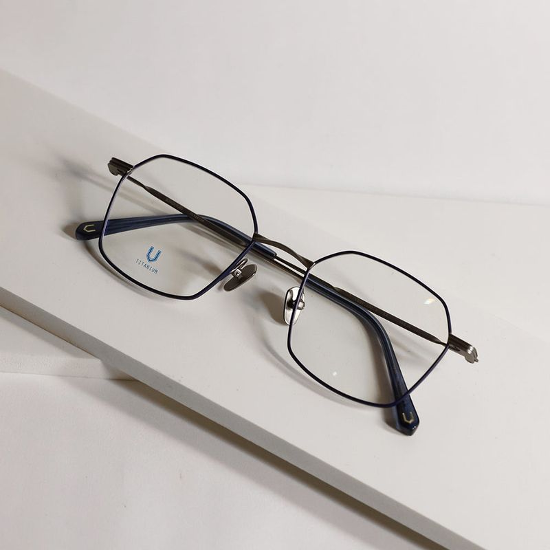 Knouun Square titanium glasses CODE. 101. B Gray