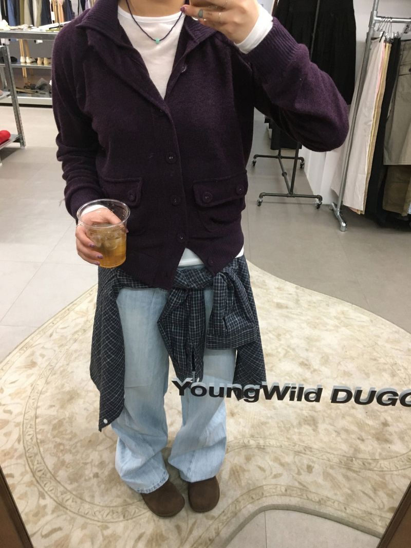 Mock neck high cardigan (3color)
