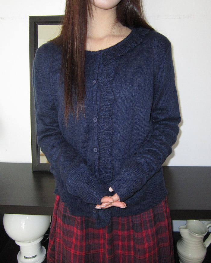 Omic Side Frill Knit Cardigan
