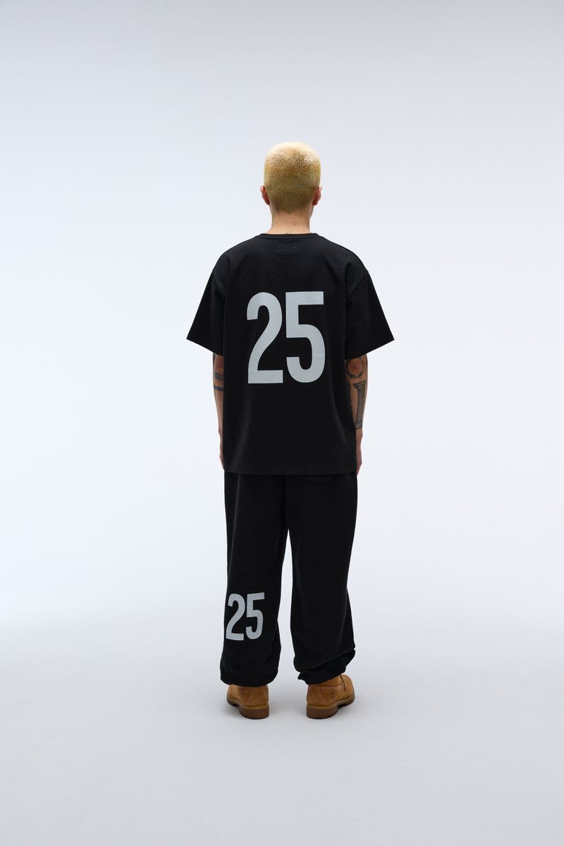 Weekend warrior typography printing long pants (Black)