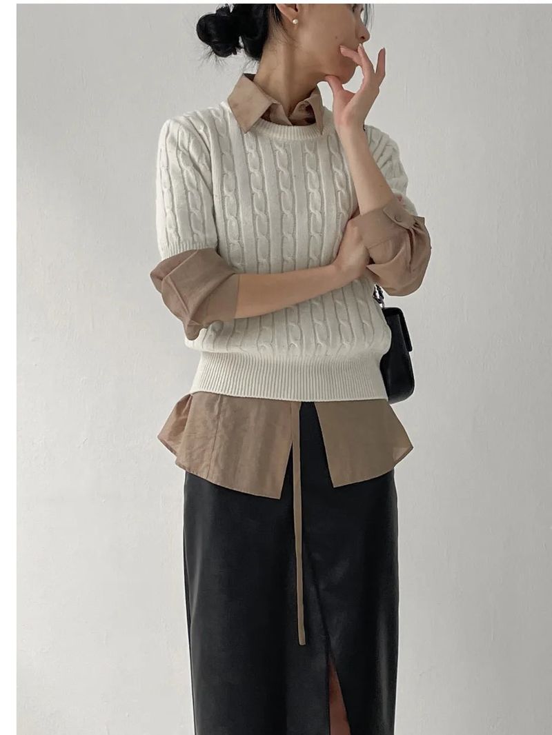 INCHANT ME（インチャントミー）の「Autumn Wool Cable Knit Half Knit（Tops）」