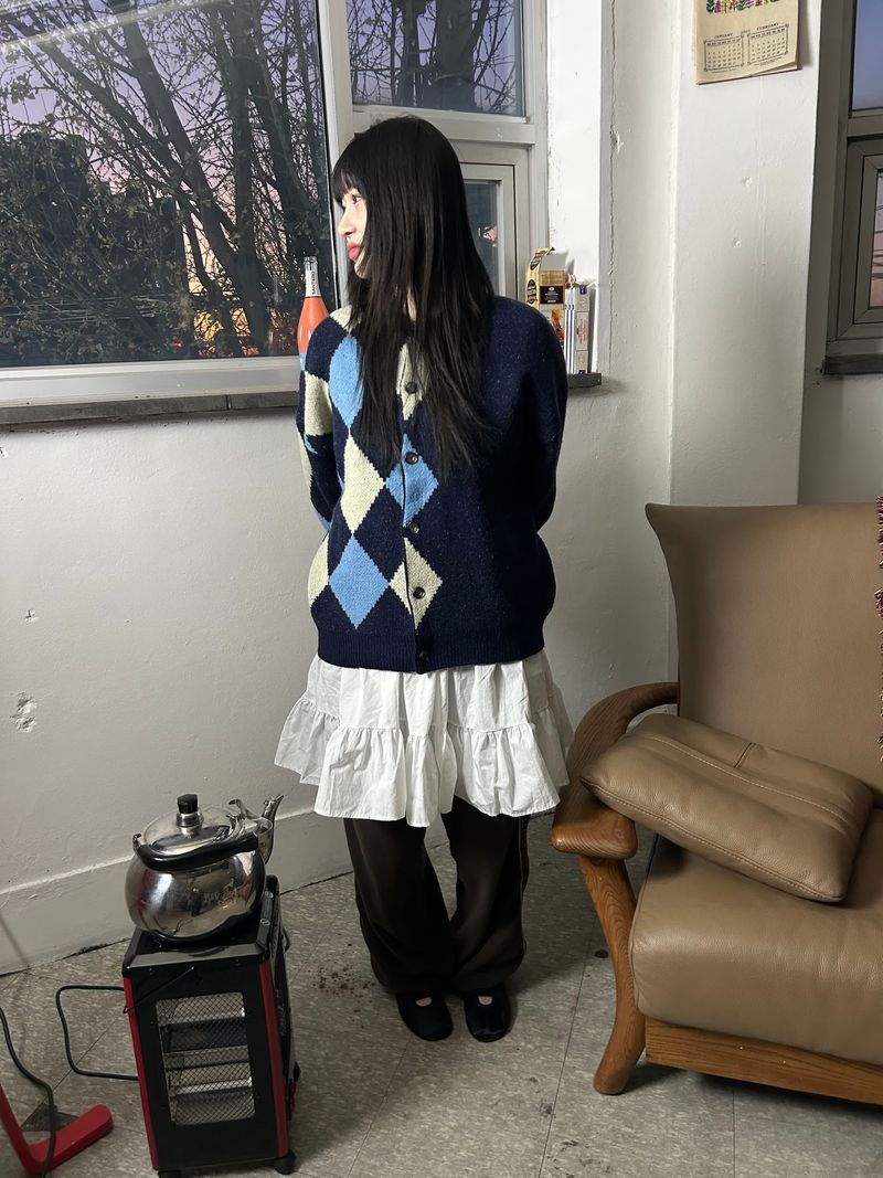 (2color) dot frill dress
