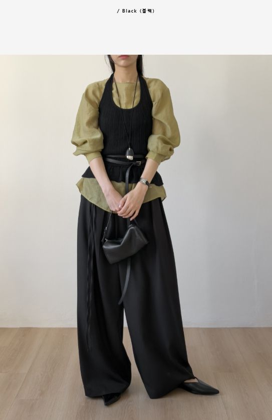 Vinua Unbalance Wrap Wide Slacks