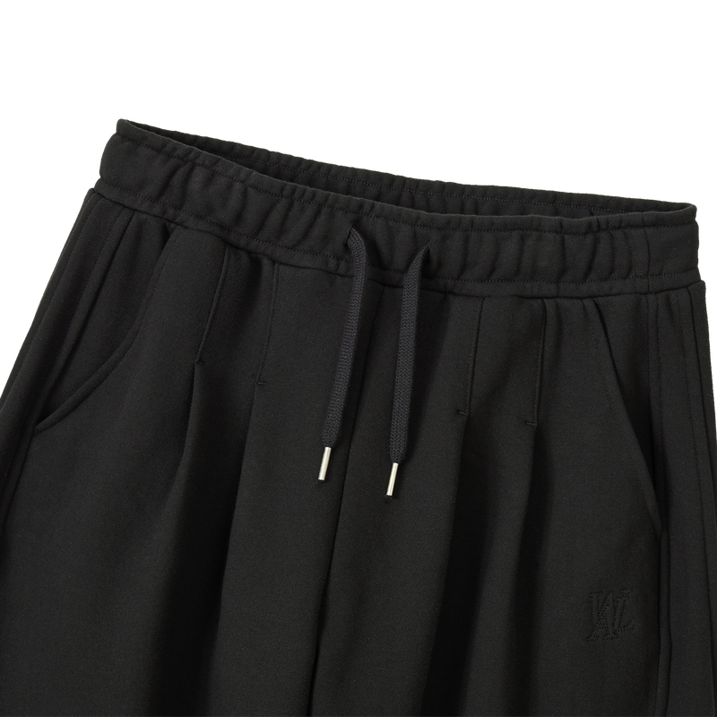 Soft Touch Washed Balloon Wide Sweatpants - BLACK